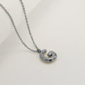 Jewelry wholesale Chubby Vapor Bubble 26 Alphabet Pendant Stainless Steel Necklace