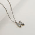 Jewelry wholesale Chubby Vapor Bubble 26 Alphabet Pendant Stainless Steel Necklace