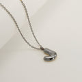 Jewelry wholesale Chubby Vapor Bubble 26 Alphabet Pendant Stainless Steel Necklace