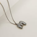 Jewelry wholesale Chubby Vapor Bubble 26 Alphabet Pendant Stainless Steel Necklace