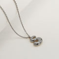 Jewelry wholesale Chubby Vapor Bubble 26 Alphabet Pendant Stainless Steel Necklace