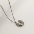 Jewelry wholesale Chubby Vapor Bubble 26 Alphabet Pendant Stainless Steel Necklace