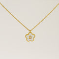 Jewelry wholesale Five Leaf Clover 18K Shell Letter Pendant Stainless Steel Necklace