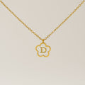 Jewelry wholesale Five Leaf Clover 18K Shell Letter Pendant Stainless Steel Necklace