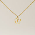 Jewelry wholesale Five Leaf Clover 18K Shell Letter Pendant Stainless Steel Necklace