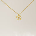 Jewelry wholesale Five Leaf Clover 18K Shell Letter Pendant Stainless Steel Necklace