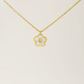 Jewelry wholesale Five Leaf Clover 18K Shell Letter Pendant Stainless Steel Necklace