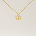 Jewelry wholesale Five Leaf Clover 18K Shell Letter Pendant Stainless Steel Necklace