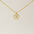 Jewelry wholesale Five Leaf Clover 18K Shell Letter Pendant Stainless Steel Necklace