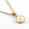 Jewelry wholesale Four Leaf Clover Pendant Shell Letter Stainless Steel 18K Gold Necklace