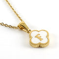 Jewelry wholesale Four Leaf Clover Pendant Shell Letter Stainless Steel 18K Gold Necklace