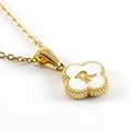 Jewelry wholesale Four Leaf Clover Pendant Shell Letter Stainless Steel 18K Gold Necklace