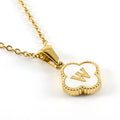 Jewelry wholesale Four Leaf Clover Pendant Shell Letter Stainless Steel 18K Gold Necklace