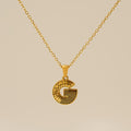 Jewelry wholesale Gold Plated 26 Capital Letter Crocodile Textured Pendant Necklace