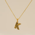 Jewelry wholesale Gold Plated 26 Capital Letter Crocodile Textured Pendant Necklace