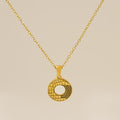 Jewelry wholesale Gold Plated 26 Capital Letter Crocodile Textured Pendant Necklace