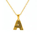 Jewelry wholesale Gold Plated 26 Capital Letter Crocodile Textured Pendant Necklace
