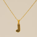 Jewelry wholesale Gold Plated 26 Capital Letter Crocodile Textured Pendant Necklace