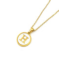 Jewelry wholesale Round 18K Gold Shell Stainless Steel Alphabet Pendant Necklace