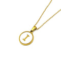 Jewelry wholesale Round 18K Gold Shell Stainless Steel Alphabet Pendant Necklace