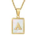 Jewelry wholesale Shell Letter Pendant Stainless Steel Necklace