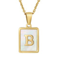 Jewelry wholesale Shell Letter Pendant Stainless Steel Necklace