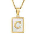 Jewelry wholesale Shell Letter Pendant Stainless Steel Necklace