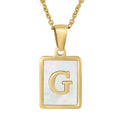 Jewelry wholesale Shell Letter Pendant Stainless Steel Necklace