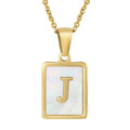 Jewelry wholesale Shell Letter Pendant Stainless Steel Necklace
