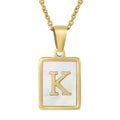 Jewelry wholesale Shell Letter Pendant Stainless Steel Necklace