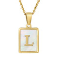 Jewelry wholesale Shell Letter Pendant Stainless Steel Necklace