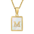 Jewelry wholesale Shell Letter Pendant Stainless Steel Necklace