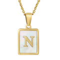 Jewelry wholesale Shell Letter Pendant Stainless Steel Necklace