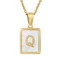 Jewelry wholesale Shell Letter Pendant Stainless Steel Necklace