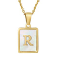 Jewelry wholesale Shell Letter Pendant Stainless Steel Necklace