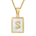 Jewelry wholesale Shell Letter Pendant Stainless Steel Necklace
