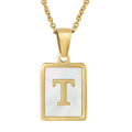 Jewelry wholesale Shell Letter Pendant Stainless Steel Necklace