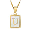 Jewelry wholesale Shell Letter Pendant Stainless Steel Necklace