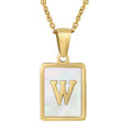 Jewelry wholesale Shell Letter Pendant Stainless Steel Necklace