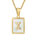 Jewelry wholesale Shell Letter Pendant Stainless Steel Necklace