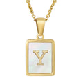 Jewelry wholesale Shell Letter Pendant Stainless Steel Necklace