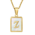 Jewelry wholesale Shell Letter Pendant Stainless Steel Necklace