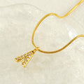 Jewelry wholesale Stainless Steel 26 English Diamonds Small Letter Pendant Snake Chain Necklace