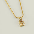 Jewelry wholesale Stainless Steel 26 English Diamonds Small Letter Pendant Snake Chain Necklace