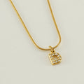 Jewelry wholesale Stainless Steel 26 English Diamonds Small Letter Pendant Snake Chain Necklace