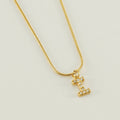 Jewelry wholesale Stainless Steel 26 English Diamonds Small Letter Pendant Snake Chain Necklace