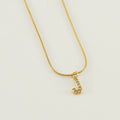 Jewelry wholesale Stainless Steel 26 English Diamonds Small Letter Pendant Snake Chain Necklace