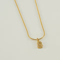 Jewelry wholesale Stainless Steel 26 English Diamonds Small Letter Pendant Snake Chain Necklace