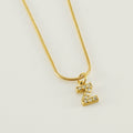 Jewelry wholesale Stainless Steel 26 English Diamonds Small Letter Pendant Snake Chain Necklace