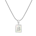Jewelry wholesale Stainless Steel Snakebone Chain 26 Letter Square Shell Pendant Necklace
